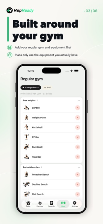 Exercise detail view